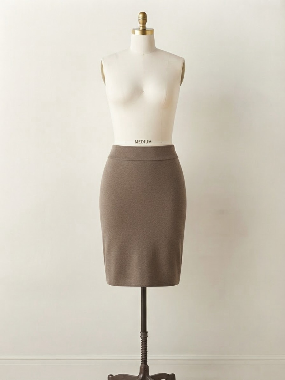 J. Jill Taupe Knit Pencil Skirt